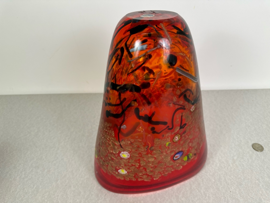 Stunning Ann Primrose Collection Italian Murano Glass Vase Signed By Ana Primrose 10'W X 12'H [Photo 8]
