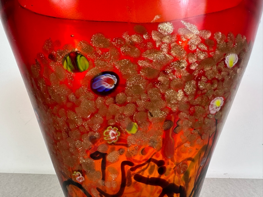 Stunning Ann Primrose Collection Italian Murano Glass Vase Signed By Ana Primrose 10'W X 12'H [Photo 4]