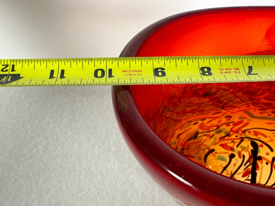 Stunning Ann Primrose Collection Italian Murano Glass Vase Signed By Ana Primrose 10'W X 12'H [Photo 13]