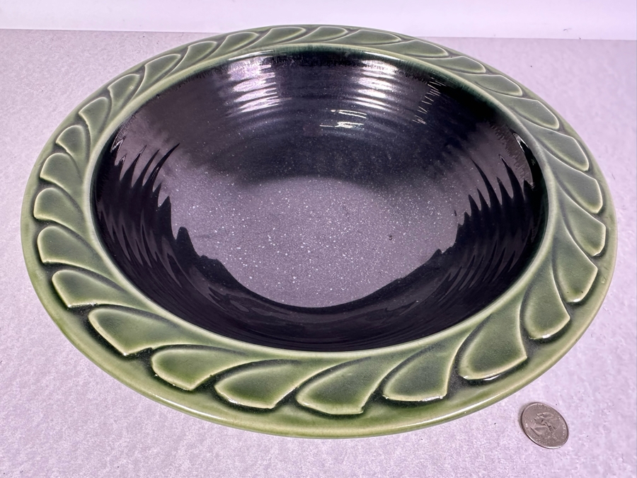 Vintage Peter Jansons Prince Edward Island Canada Artist Signed Studio Pottery Bowl 12'R X 3'H [Photo 2]