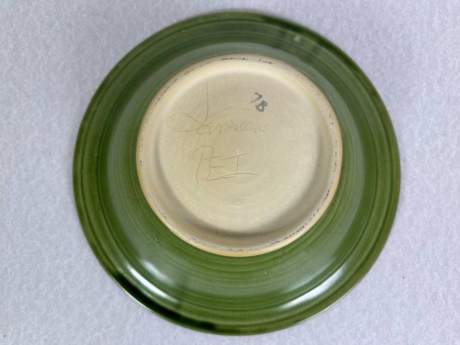 Vintage Peter Jansons Prince Edward Island Canada Artist Signed Studio Pottery Bowl 12'R X 3'H [Photo 5]