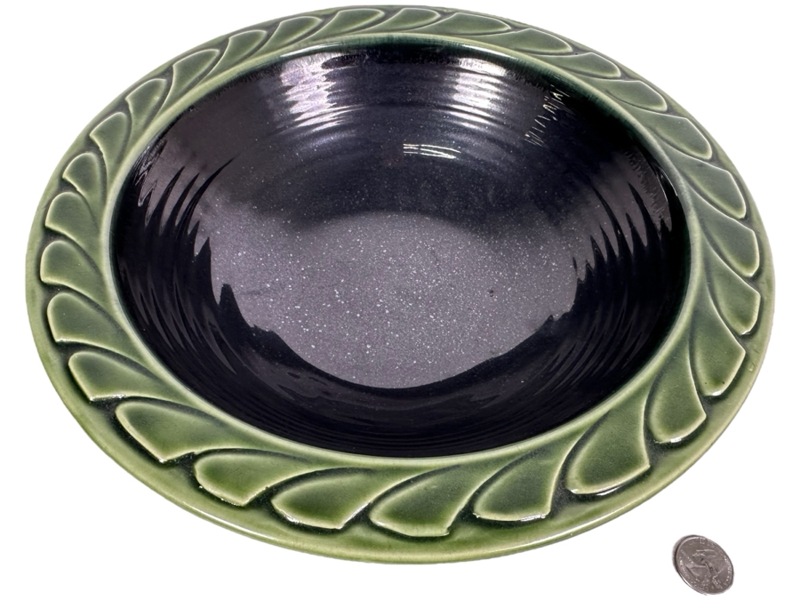 Vintage Peter Jansons Prince Edward Island Canada Artist Signed Studio Pottery Bowl 12'R X 3'H
