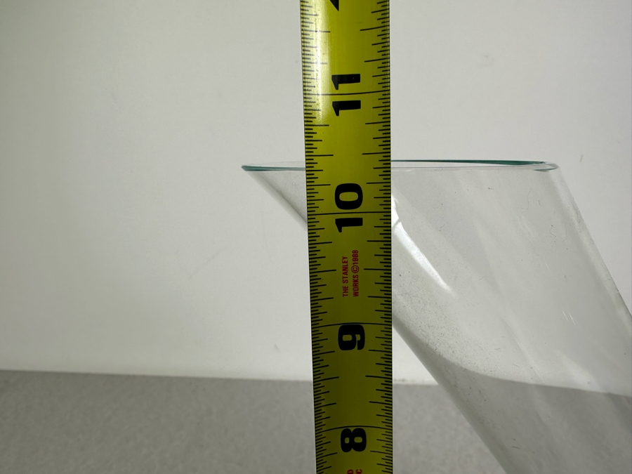 Stephen Schlanser Artist Signed Studio Glass Angled Sculptural Vase 10'W X 3'D X 10.5'H [Photo 10]