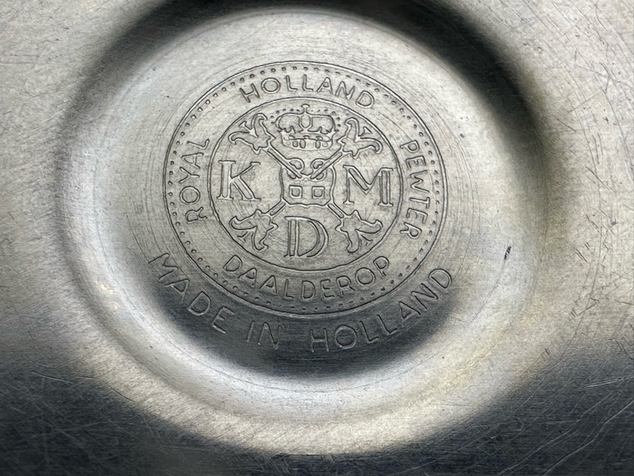 Vintage Modernist Royal Holland Pewter KDM Coffee & Tea Set With Tray Made In Holland Daalderop [Photo 5]