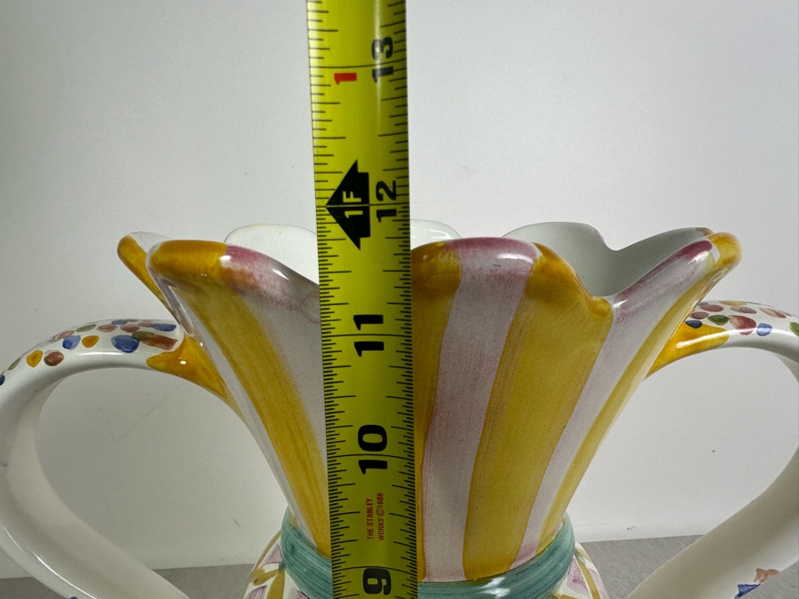 Mackenzie-Childs Hand Painted Ceramic Vase 12'H [Photo 6]