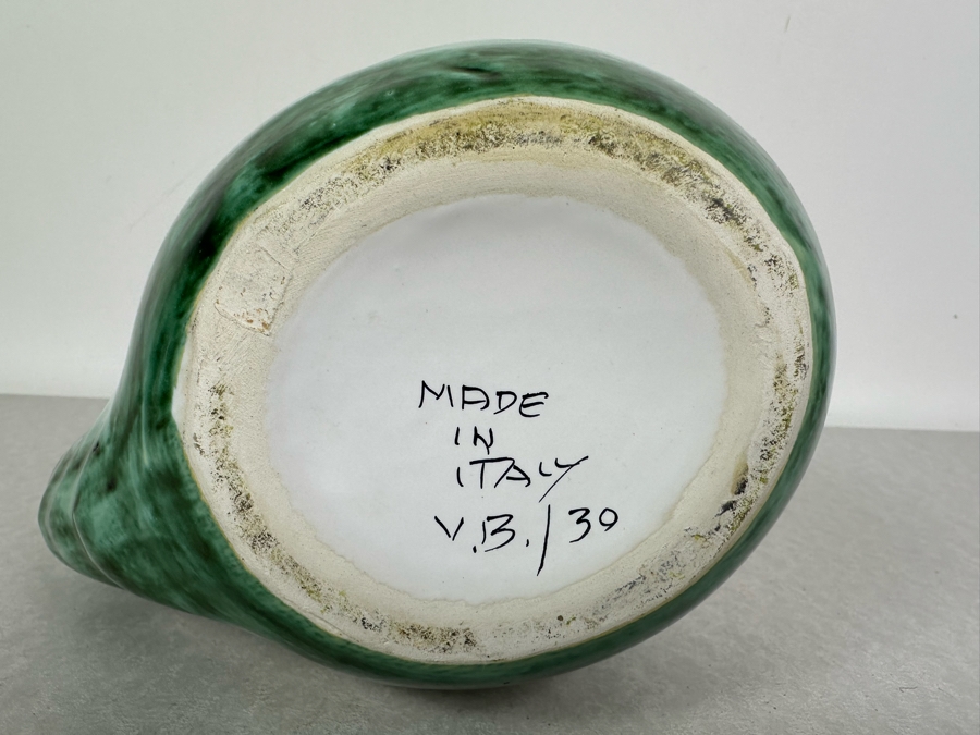 Vintage Italian Hand Painted Ceramic Rooster Pitcher 11'H [Photo 4]