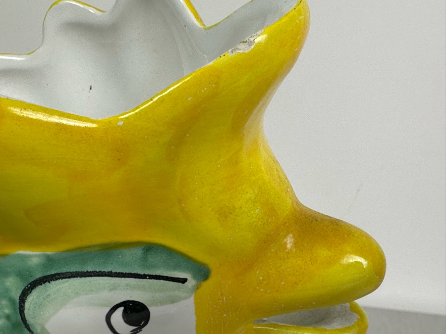 Vintage Italian Hand Painted Ceramic Rooster Pitcher 11'H [Photo 6]