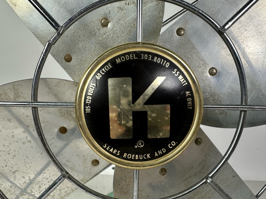 Vintage MCM Sears Roebuck And Co. Electric Fan Working 16'H [Photo 3]