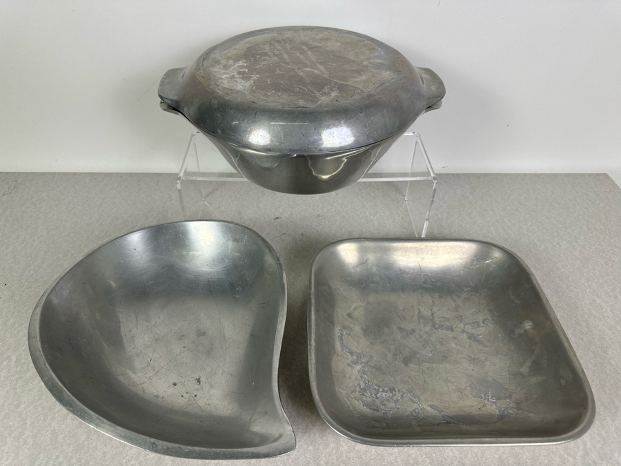 Nambe Covered Bowl and Pair of Serving Dishes  [Photo 2]
