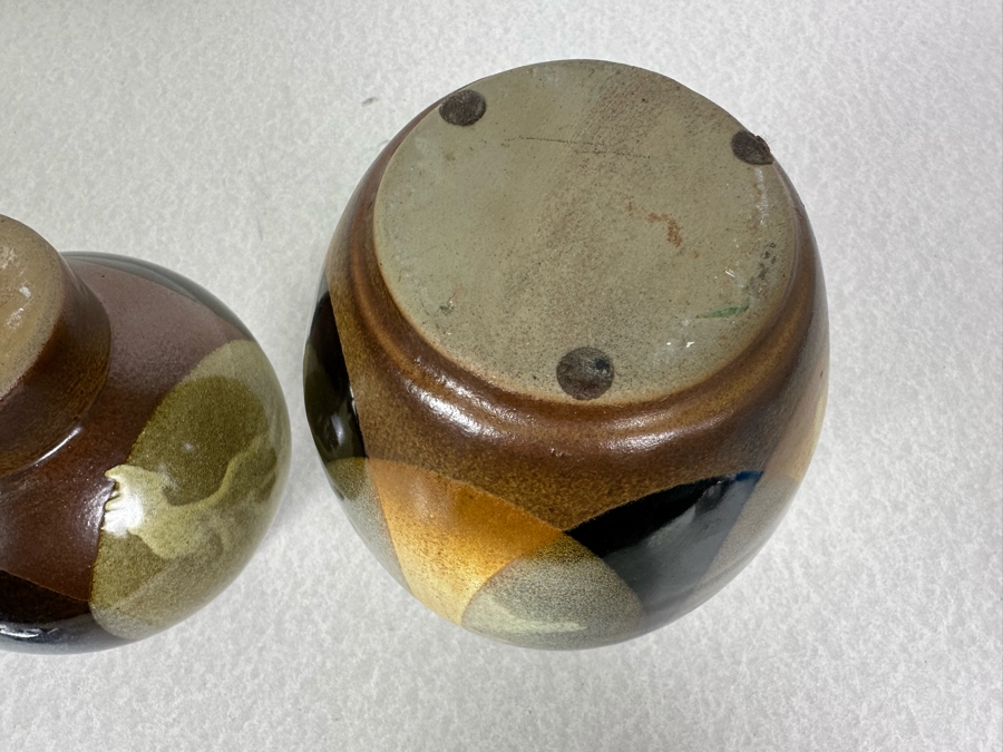 Pair Of Pottery Vases 7.5'H & 9'H [Photo 4]