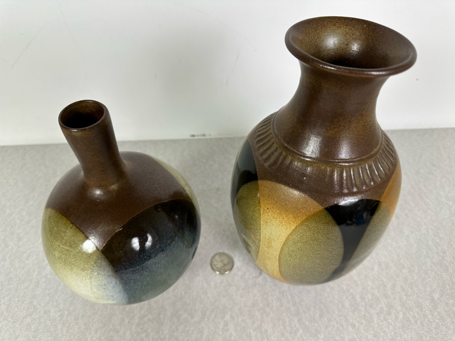 Pair Of Pottery Vases 7.5'H & 9'H [Photo 3]