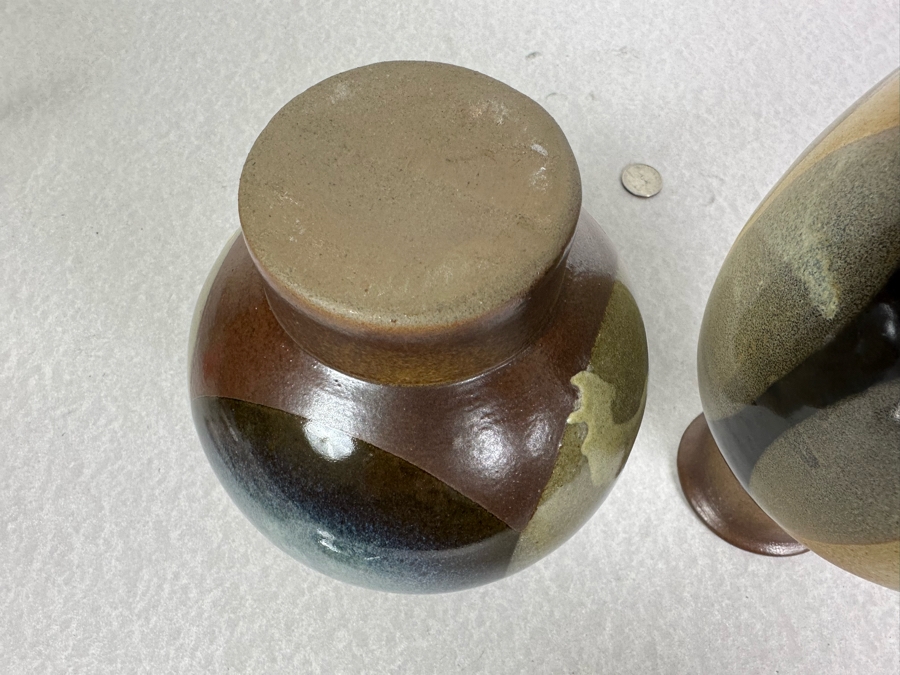 Pair Of Pottery Vases 7.5'H & 9'H [Photo 5]