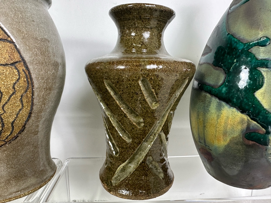 Collection of 6 Artist Signed Studio Pottery Bowls and Vases [Photo 10]