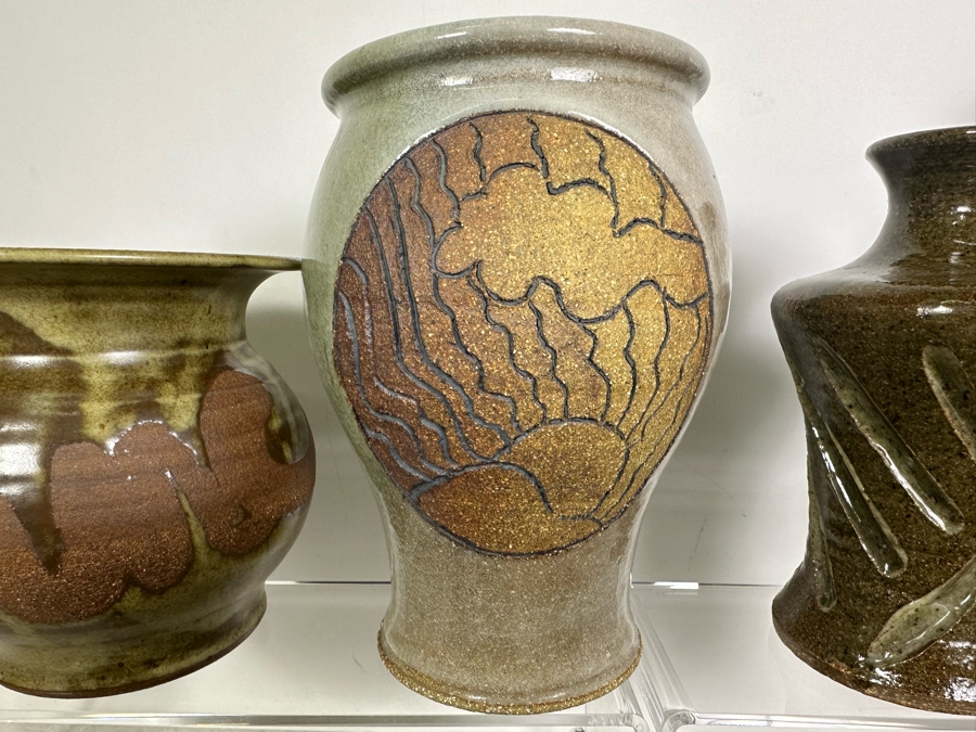 Collection of 6 Artist Signed Studio Pottery Bowls and Vases [Photo 8]