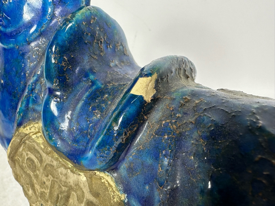 Vintage MCM Bitossi Italian Ceramic Pottery Horse Sculpture By Aldo Londi With Chinese Glazed Finish Created In Italy For Rosenthal-Netter Inc 10'W X 5'D X 10'H - See Photos For Several Chips [Photo 4]