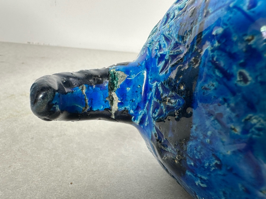 Vintage Mid-Century Modern Bitossi Italian Ceramic Pottery Horse Bookends Sculpture By Aldo Londi With Chinese Glazed Finish 12'W X 4.5'D X 9'H - See Photos For Repaired Foot & Tail [Photo 14]