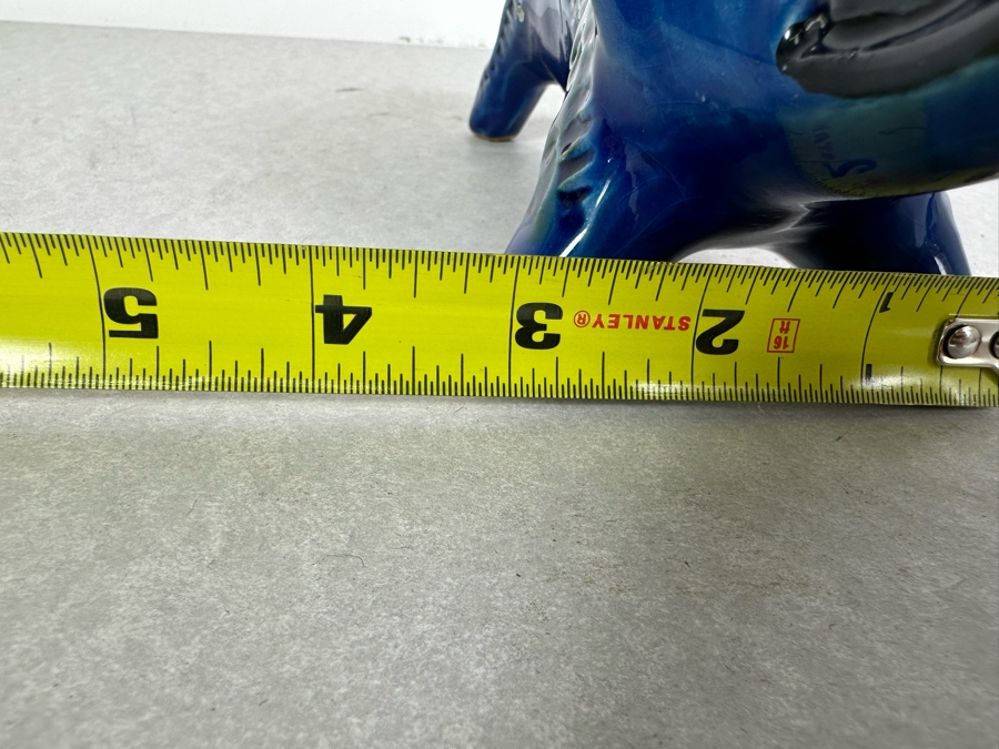 Vintage Mid-Century Modern Bitossi Italian Ceramic Pottery Wild Boar Sculpture By Aldo Londi With Chinese Glazed Finish 8'W X 3'D X 4'H - See Photos For Several Chips [Photo 11]