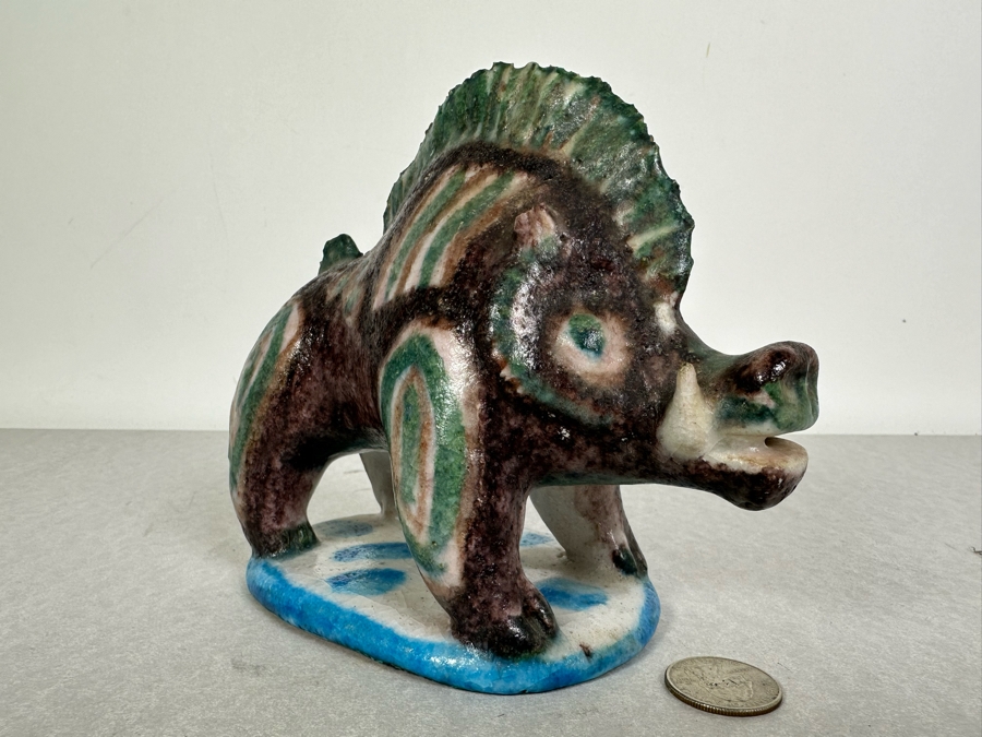 Vintage Mid-Century Modern Italian Ceramic Sculpture By Guido Gambone For Raymor Signed 6.5'W X 3.5'D X 6'H - See Photos For Chip In Tail & Ear [Photo 2]