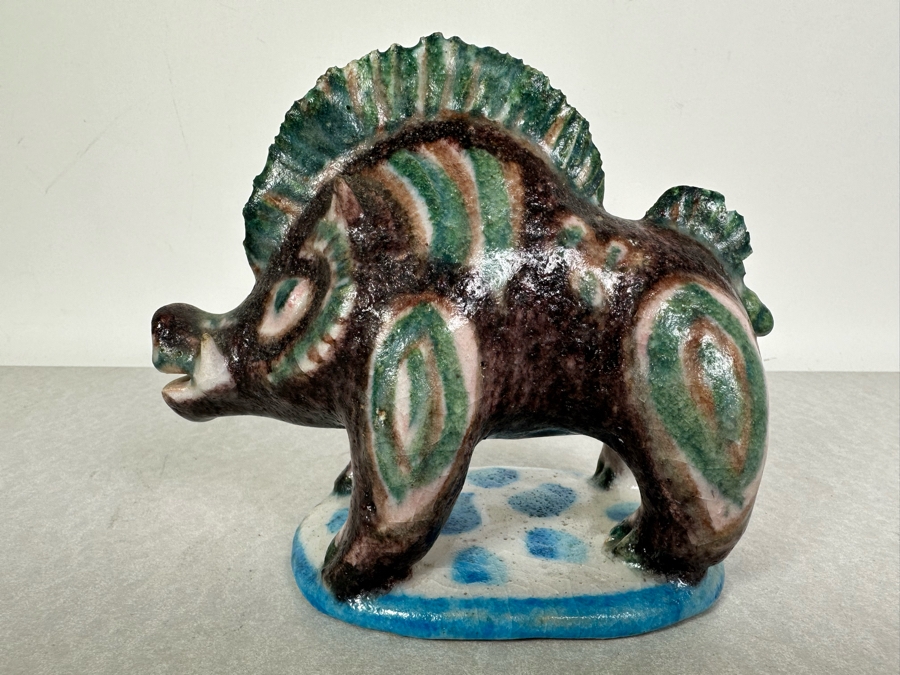 Vintage Mid-Century Modern Italian Ceramic Sculpture By Guido Gambone For Raymor Signed 6.5'W X 3.5'D X 6'H - See Photos For Chip In Tail & Ear [Photo 5]