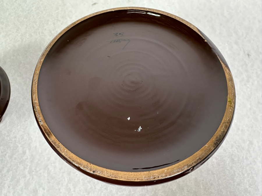 Vintage Mid-Century Modern Italian Bitossi Ceramic Pot Jar With Lid By Adlo Londi 5'W X 7.5'H [Photo 7]