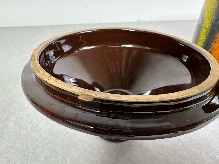 Vintage Mid-Century Modern Italian Bitossi Ceramic Pot Jar With Lid By Adlo Londi 5'W X 7.5'H [Photo 6]