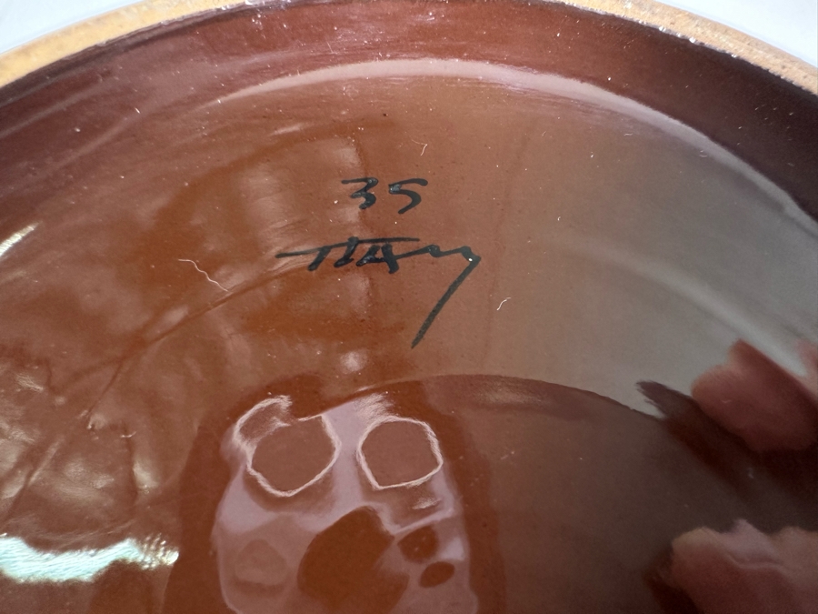 Vintage Mid-Century Modern Italian Bitossi Ceramic Pot Jar With Lid By Adlo Londi 5'W X 7.5'H [Photo 8]