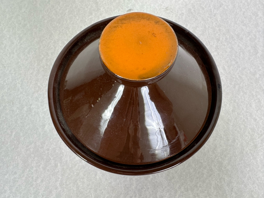 Vintage Mid-Century Modern Italian Bitossi Ceramic Pot Jar With Lid By Adlo Londi 5'W X 7.5'H [Photo 4]