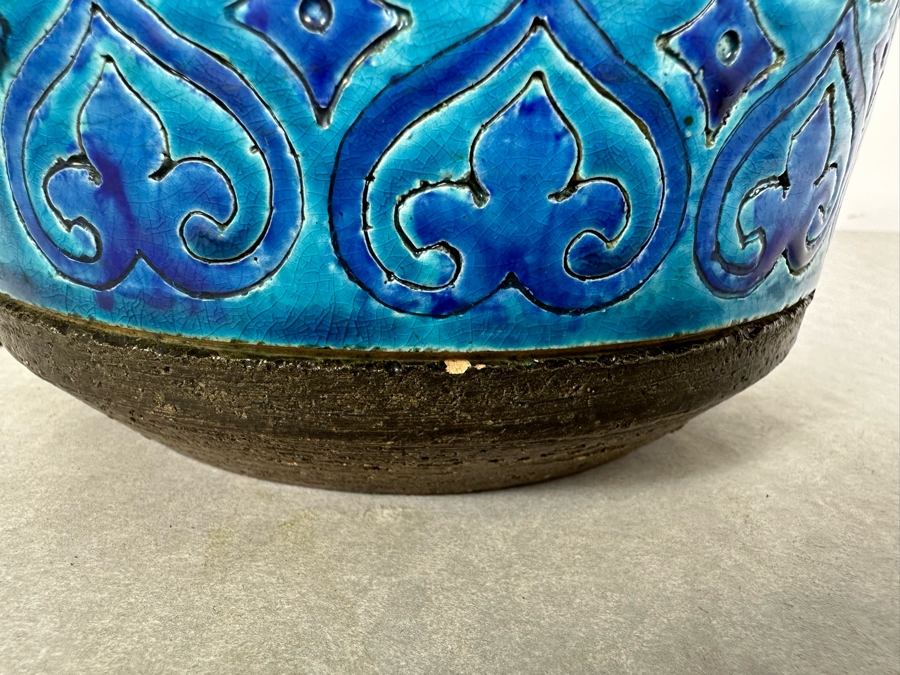 Vintage Mid-Century Modern Italian Bitossi Ceramic Moresco Pot Jar Vase By Adlo Londi 7'H [Photo 6]