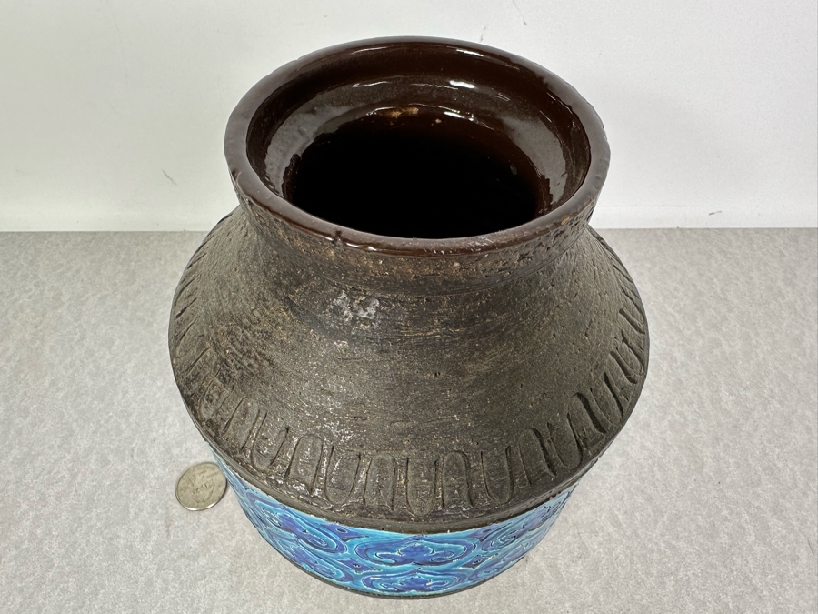 Vintage Mid-Century Modern Italian Bitossi Ceramic Moresco Pot Jar Vase By Adlo Londi 7'H [Photo 2]
