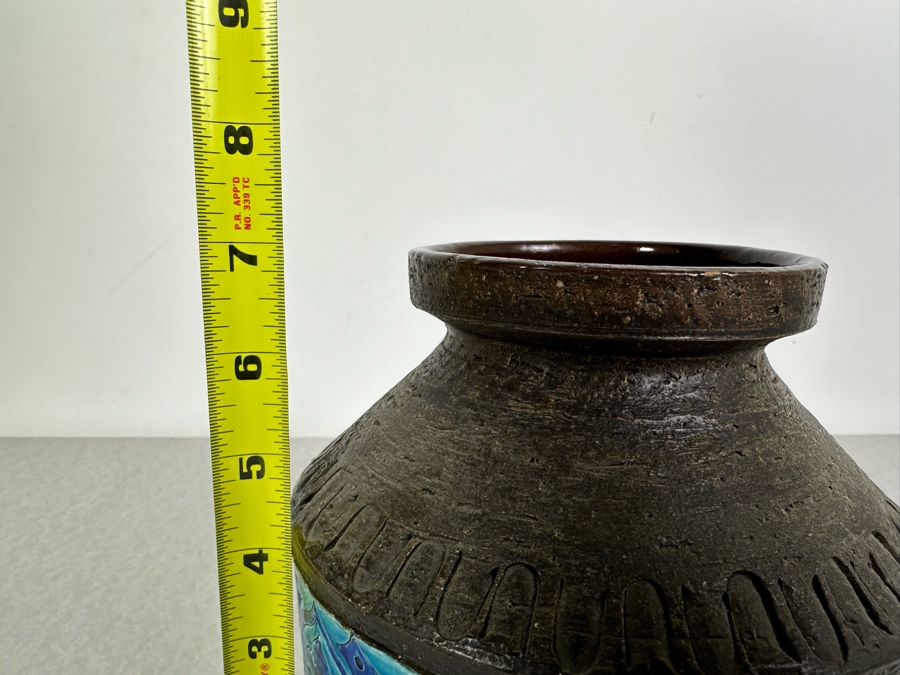 Vintage Mid-Century Modern Italian Bitossi Ceramic Moresco Pot Jar Vase By Adlo Londi 7'H [Photo 8]