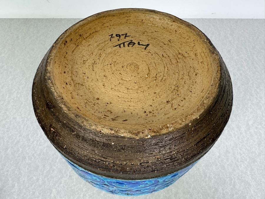 Vintage Mid-Century Modern Italian Bitossi Ceramic Moresco Pot Jar Vase By Adlo Londi 7'H [Photo 7]