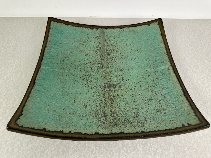 Artist L. Green Signed Studio Pottery Bowl Wall Hanging 14'W X 14'D X 3'H [Photo 3]