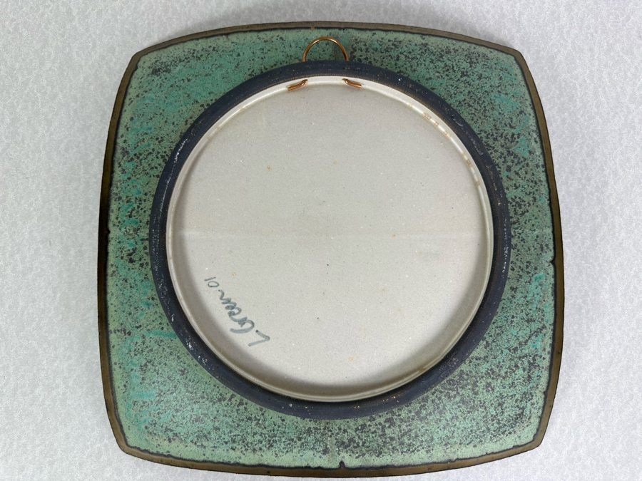 Artist L. Green Signed Studio Pottery Bowl Wall Hanging 14'W X 14'D X 3'H [Photo 4]