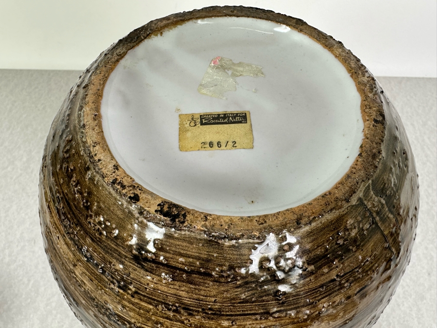 Vintage Mid-Century Modern Italian Bitossi Ceramic 'Moderna Morocco' Vase By Adlo Londi For Rosenthal Netter 8'W X 10'H	 [Photo 10]