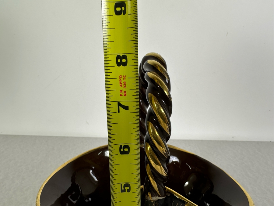 Vintage MCM Italian Ceramic Basket 7.5'W X 4'D X 8'H [Photo 9]