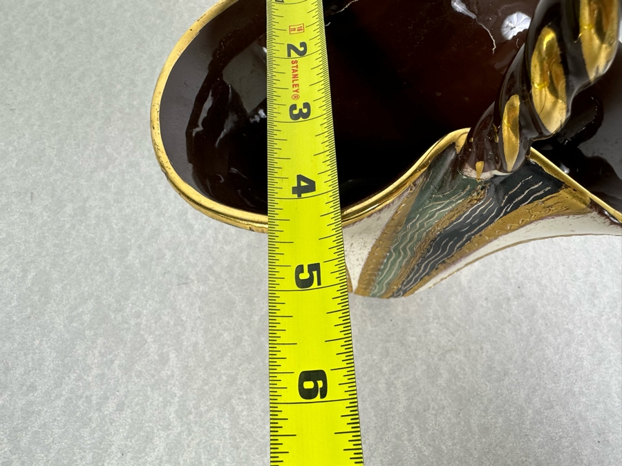 Vintage MCM Italian Ceramic Basket 7.5'W X 4'D X 8'H [Photo 8]