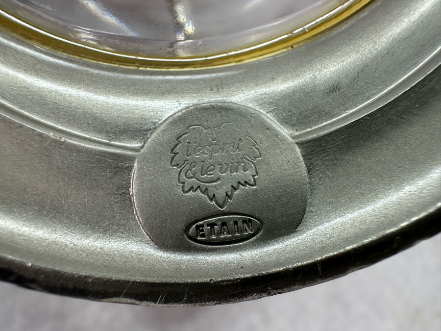 L'Esprit & Levin Mid-Century Pewter Glass Wine Duck Shaped Decanter Claret Jug Etain 10.5'W X 7'H [Photo 6]