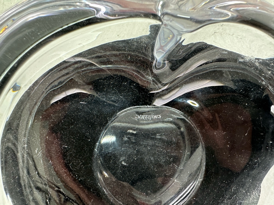 Orrefors Swedish Crystal Heart Shaped Trinket Dish 6'W X 6'H [Photo 3]