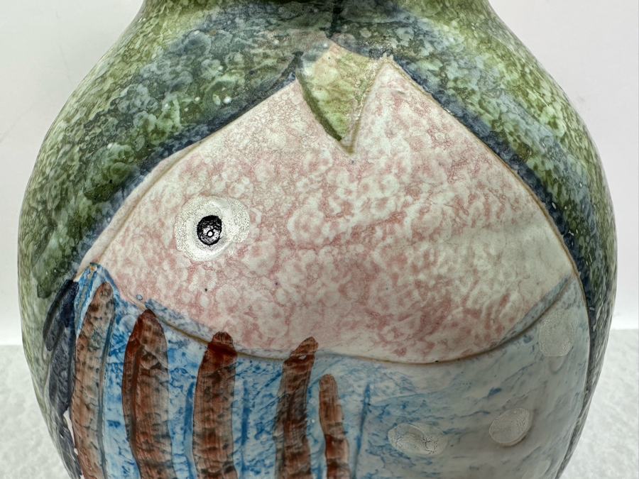 Just Added - Vintage Mid-Century Modern Italian Ceramic Three Sided Pinched Vase Raymor Fratelli Fanciullacci 7.5'W X 10'H [Photo 3]