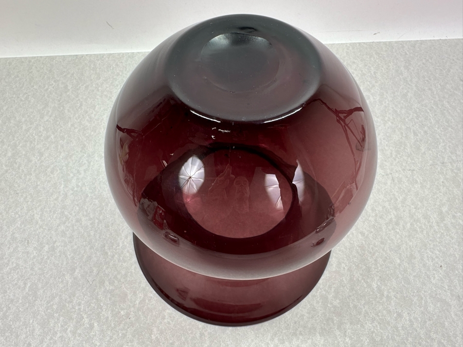 Vintage Purple Amethyst Flared Rim Hand Blown Glass Vase 8'W X 8'H [Photo 4]