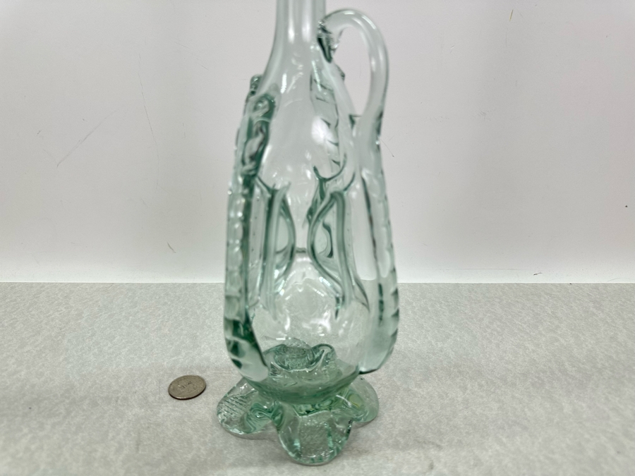 Vintage Italian Hand Blown Art Glass Footed Decanter Vessel 16.5'H [Photo 4]