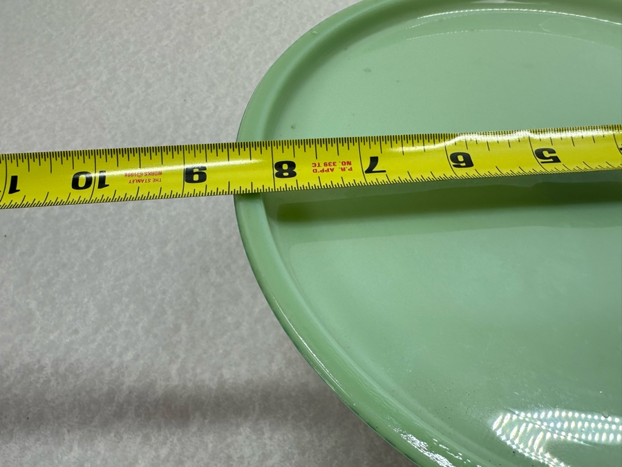 Small Footed Jadeite Glass Cake Stand 8.5'W X 5'H [Photo 7]