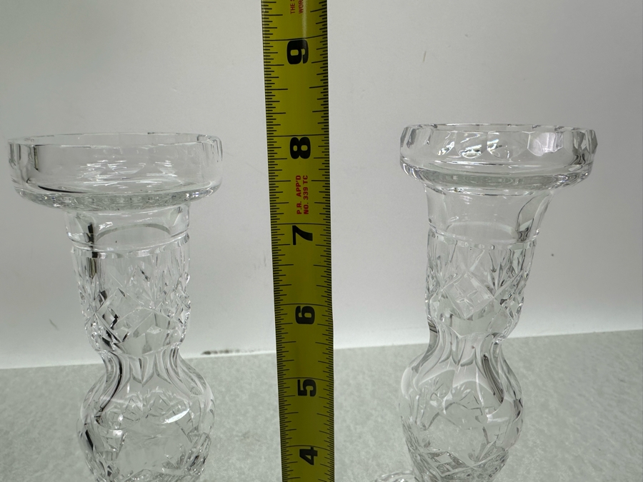 Pair Of Waterford Crystal Candlesticks 8'H [Photo 3]