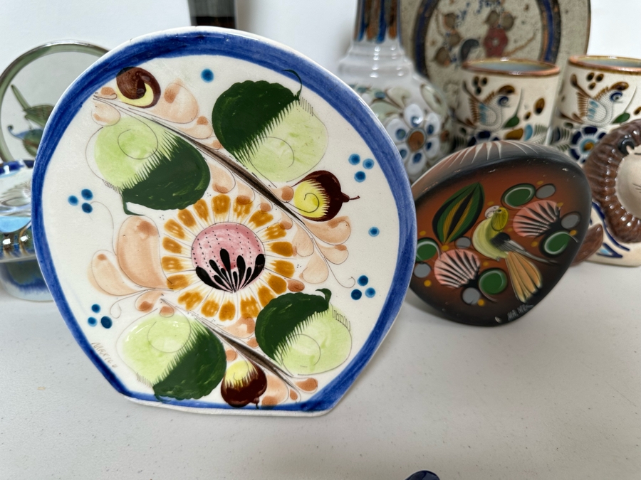 Large Collection Of Hand Painted Mexican Pottery: Duck, Owls, Lions, Vases & More [Photo 14]
