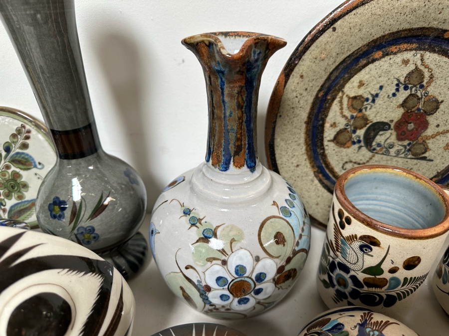 Large Collection Of Hand Painted Mexican Pottery: Duck, Owls, Lions, Vases & More [Photo 8]