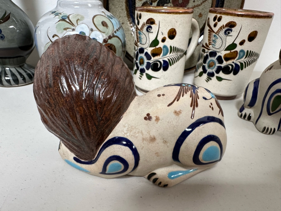 Large Collection Of Hand Painted Mexican Pottery: Duck, Owls, Lions, Vases & More [Photo 16]