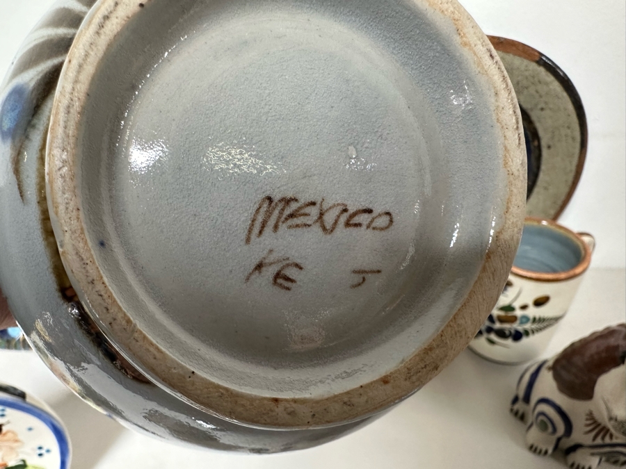 Large Collection Of Hand Painted Mexican Pottery: Duck, Owls, Lions, Vases & More [Photo 19]