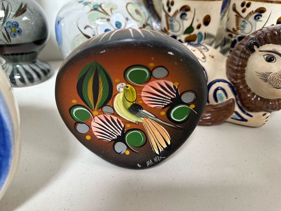 Large Collection Of Hand Painted Mexican Pottery: Duck, Owls, Lions, Vases & More [Photo 15]