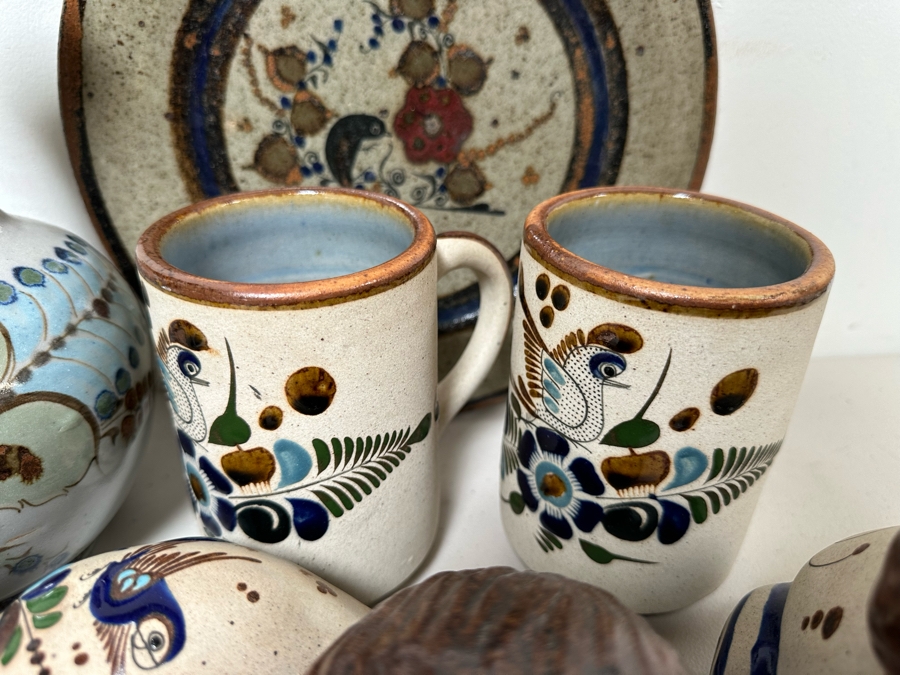 Large Collection Of Hand Painted Mexican Pottery: Duck, Owls, Lions, Vases & More [Photo 6]