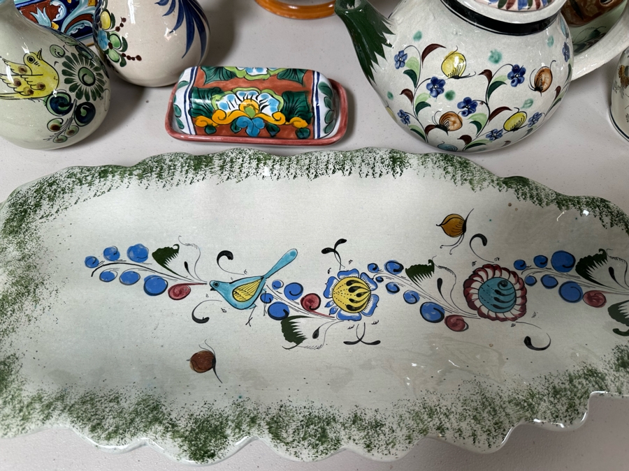 Large Collection Of Hand Painted Mexican Pottery [Photo 3]
